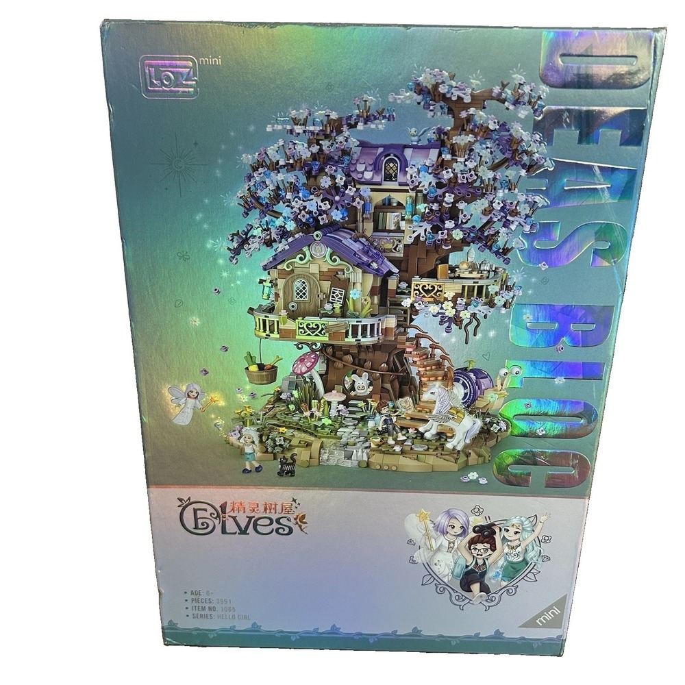 Star Fairy Treehouse Building Blocks Set, Japanese Sakura Tree House, Violet ...